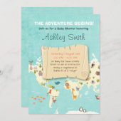 Abenteuer beginnt Dusche einladen Reisen Die Orte Einladung (Vorne/Hinten)