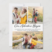 Abenteuer beginnt Foto Verlobung Ankündigung (Vorderseite)