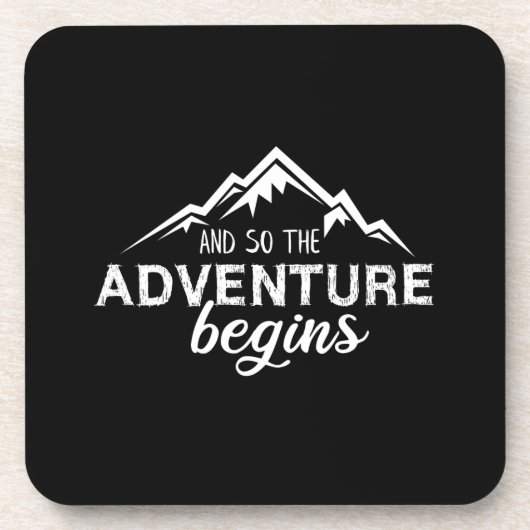 Abenteuer beginnt getränkeuntersetzer (Vorderseite)