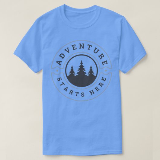 Abenteuer beginnt hier Camping T-Shirt (Design vorne)