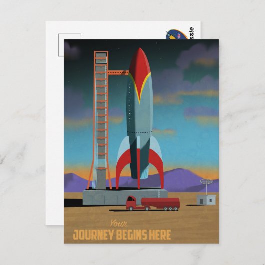 Abenteuer beginnt hier postkarte (Vorne/Hinten)