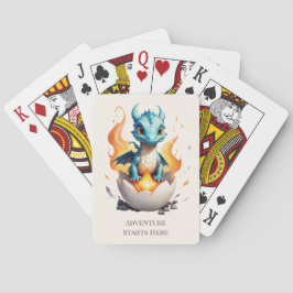 Abenteuer beginnt hier Schlüpfender Drache Spielkarten