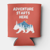 Abenteuer beginnt hier Silhouette Camping Dosenkühler (Vorderseite)