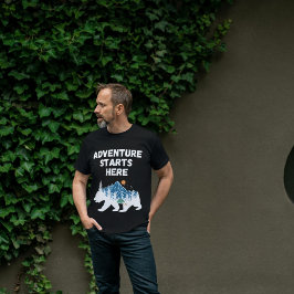 Abenteuer beginnt hier Silhouette Camping T-Shirt