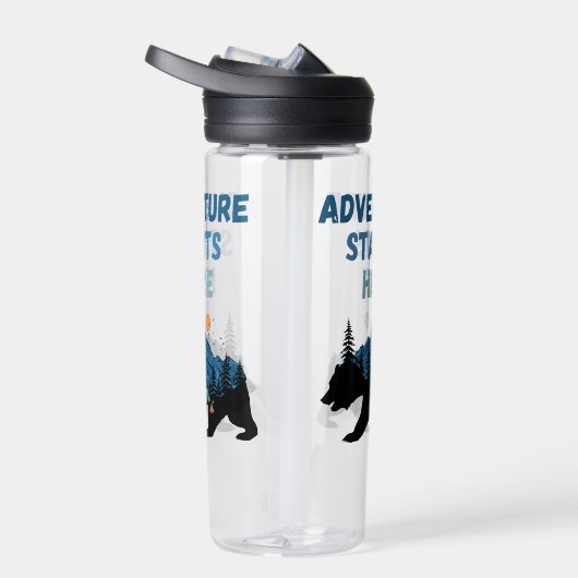 Abenteuer beginnt hier Silhouette Camping Trinkflasche (Rechts)