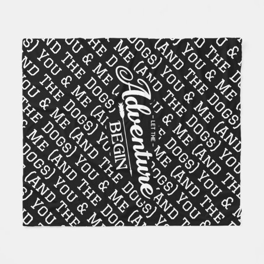 "Abenteuer beginnt" Personalisieren mit Ihrem Text Fleecedecke (Vorderseite (Horizontal))