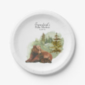 Abenteuer beginnt Rustikale Bären Pappteller (Vorderseite)