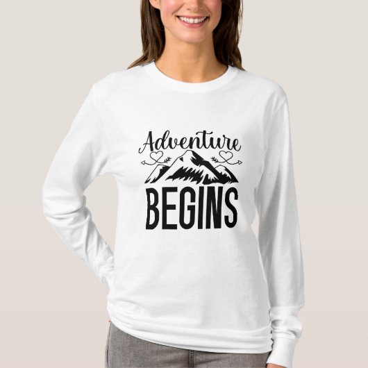 Abenteuer beginnt T-Shirt (Vorderseite)