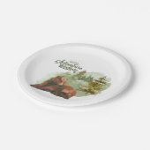 Abenteuer beginnt Typografie Rustikale Bären Pappteller (Schrägansicht)