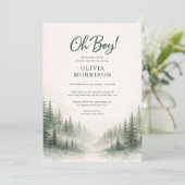 Abenteuer beginnt Waldtiere Baby Shower Einladung (Stehend Vorderseite)