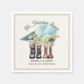 Abenteuer beginnt Wanderstiefel Paar Dusche Serviette (Vorderseite)