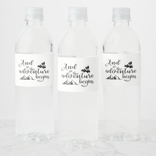 Abenteuer beginnt Wasser Flasche Etikett Set (Flaschen)