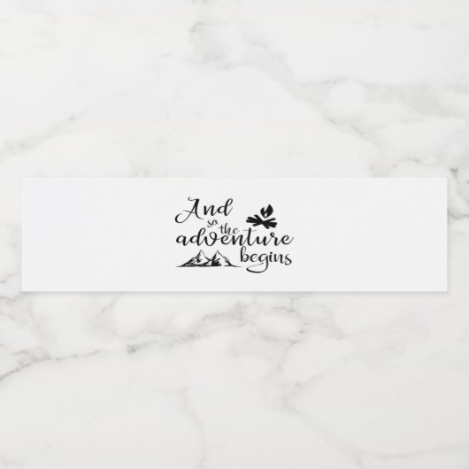 Abenteuer beginnt Wasser Flasche Etikett Set (Einzelnes Label)