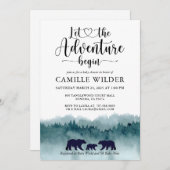 Abenteuer beginnt Wasserfarbengebirge Bären Invita Einladung (Vorne/Hinten)