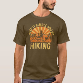 Abenteuer Berg Sonnenuntergang Einfachheit Wandern T-Shirt