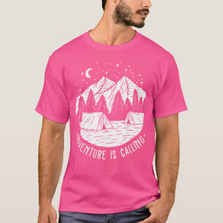 Abenteuer Berge Landschaft Wandern Camping Retro T-Shirt