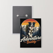 Abenteuer-Buddy-Hunde-Wandkunst Button (Vorderseite/Rückseite)