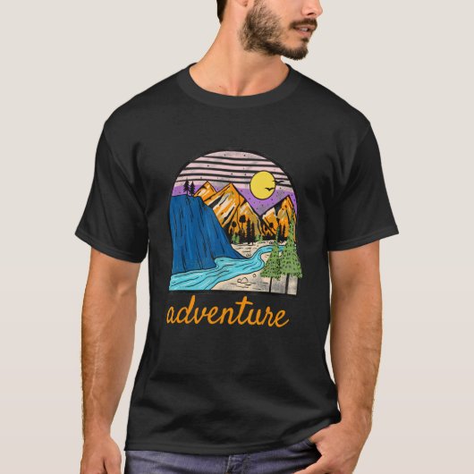 Abenteuer-Camping entfliehen T-Shirt (Vorderseite)