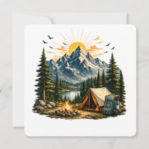 Abenteuer Camping Natur Berg Einladung