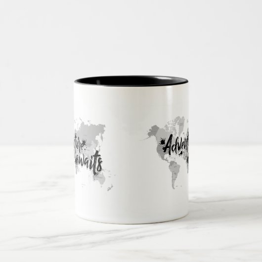 Abenteuer der Buchstabe-3D erwartet Zitat Zweifarbige Tasse (Mittel)