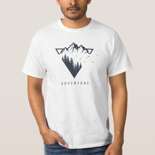 Abenteuer der modernen geometrischen Natur T-Shirt (Vorderseite)