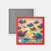 "Abenteuer der Schildkröten am Meer" Magnet (Vorderseite/Rückseite)