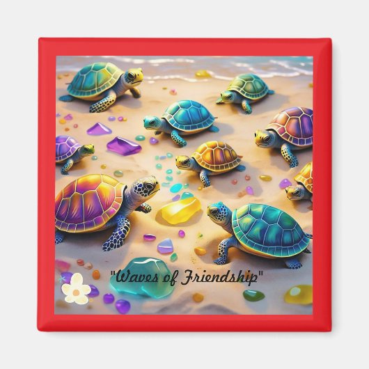 "Abenteuer der Schildkröten am Meer" Magnet (Vorne)