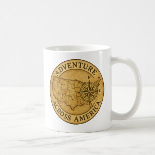 Abenteuer durch Amerika Vintage-Kartenkunst Kaffeetasse