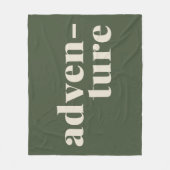 Abenteuer | Einfaches grünes Zitat Fleecedecke (Vorderseite)