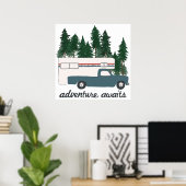 Abenteuer Erlebnis Camping Truck Camper Art Poster (Heimbüro)