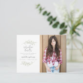 Abenteuer erwartet Abschluss-Party-Fotoeinladung Ankündigungspostkarte (Stehend Vorderseite)