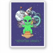 Abenteuer erwartet aufkleber (Vorderseite)