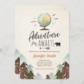 Abenteuer erwartet Babydusche einladen Vintages Einladung (Vorne/Hinten)