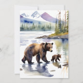 Abenteuer erwartet Bärenkuppe mit Mama Baby Dusche Einladung (Rückseite)