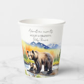 Abenteuer erwartet Bärenkuppe mit Mama Baby Dusche Pappbecher (Vorderseite)