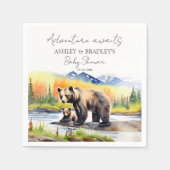 Abenteuer erwartet Bärenkuppe mit Mama Baby Dusche Serviette (Vorderseite)