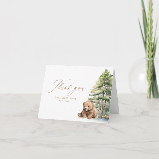 Abenteuer erwartet Bear Shipping von Waldland Dankeskarte (Vorderseite)