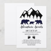 Abenteuer erwartet Bears Kraft Baby Shower by Mail Einladung (Vorne/Hinten)