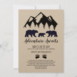 Abenteuer erwartet Bears Kraft Baby Shower by Mail Einladung