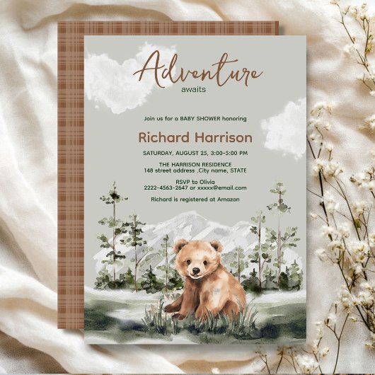 Abenteuer erwartet Bergwaldbärendusche Einladung