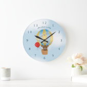 Abenteuer erwartet blauer Heißluftballon Kinderzim Große Wanduhr (Zuhause)