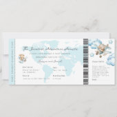 Abenteuer erwartet Boarding-Pass für fliegende Bär Einladung (Vorderseite)