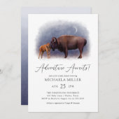 Abenteuer erwartet Boho Bison Desert Baby Shower Einladung (Vorne/Hinten)