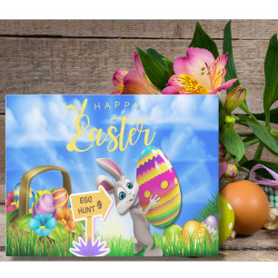 Abenteuer erwartet die Große Ostereierjagd Feiertagspostkarte