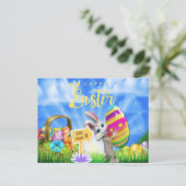 Abenteuer erwartet die Große Ostereierjagd Feiertagspostkarte (Stehend Vorderseite)