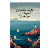 Abenteuer erwartet, direkt außerhalb des Horizonts Poster (Vorderseite)