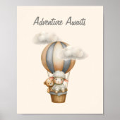 Abenteuer erwartet Hot Air Ballon mit Lamb & Teddy Poster (Vorne)