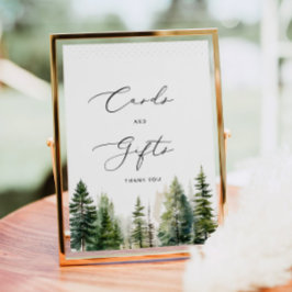 Abenteuer erwartet Kiefernbäume Karten und Geschen Poster