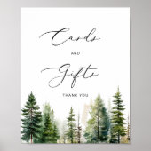 Abenteuer erwartet Kiefernbäume Karten und Geschen Poster (Vorne)