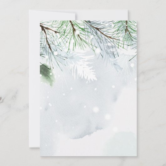 Abenteuer erwartet Kiefernwald-Branch-Ruhestand Einladung (Rückseite)